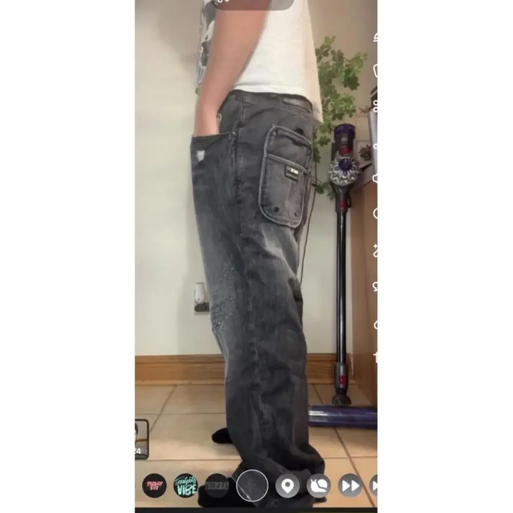 Vintage Y2K Baggy Jeans Eight 732 Jeezy‎ Hip hop Grunge Big Pockets 38x34